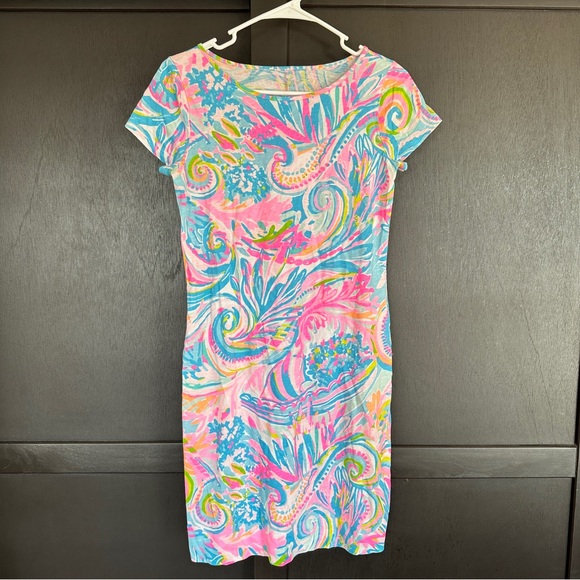 Lilly Pulitzer Marlowe Boatneck T-Shirt Dress in Multi color size XS - Picture 4 of 9